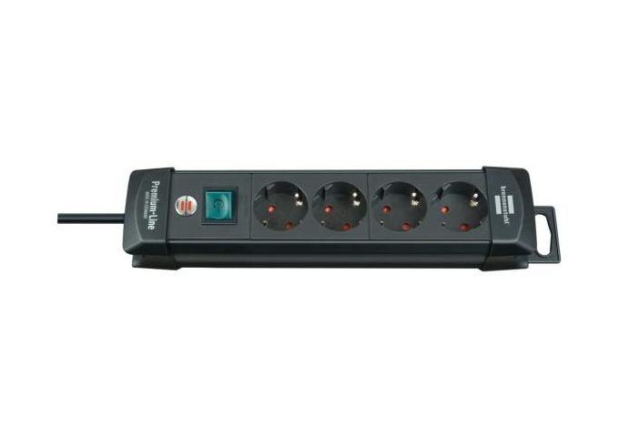 Brennenstuhl Premium-Line 4fach schwarz 1,8m H05VV-F3G1,5 mit S