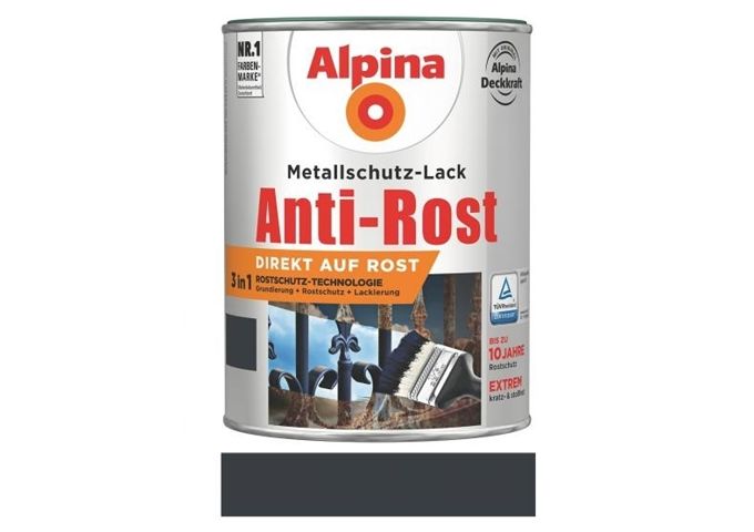 Alpina Anti Rost Glänzend 750 ml RAL 7016 Anthrazitgrau