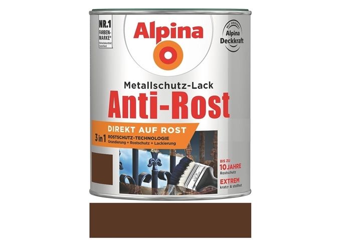 Alpina Anti Rost Glänzend 2,5 L RAL 8011 Braun