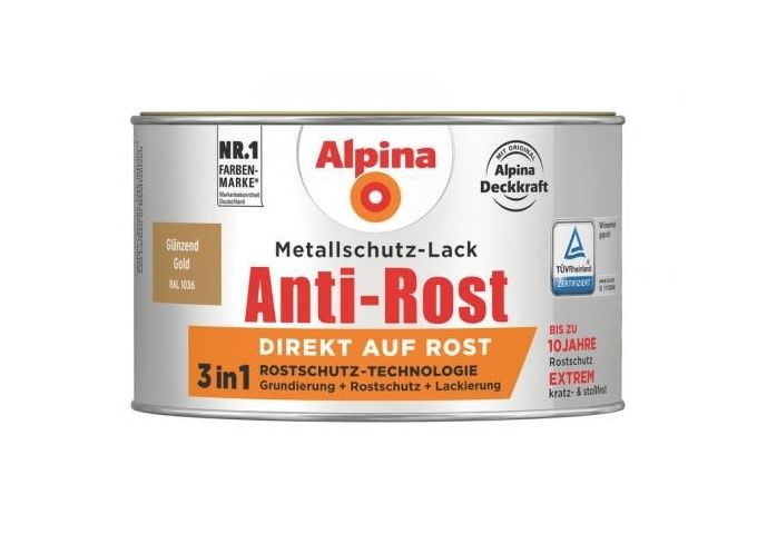 Alpina Anti Rost Glänzend 300 ml RAL 1036Gold