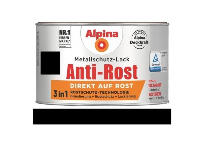 Alpina Anti Rost Glänzend 300 ml RAL 9005Schwarz