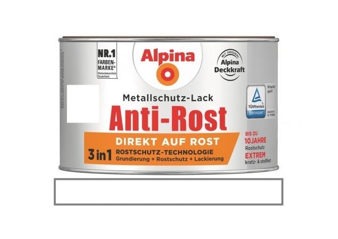 Alpina Anti Rost Glänzend 300 ml RAL 9010Weiß