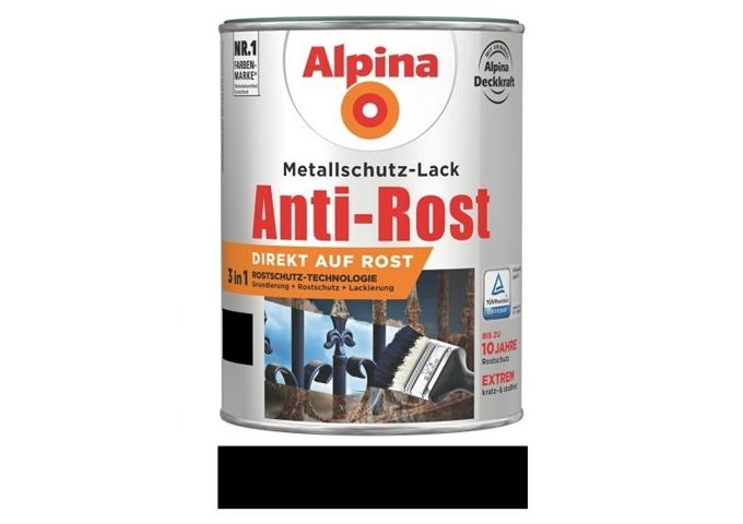 Alpina Anti Rost Matt 750 ml RAL 9005 Schwarz