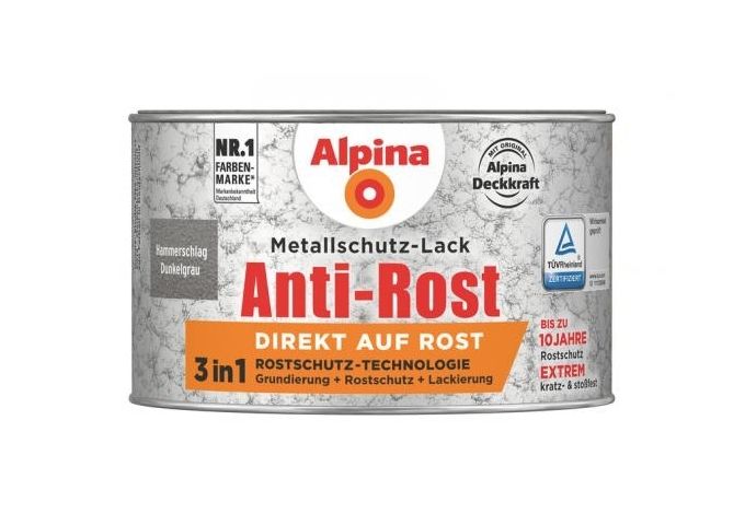 Alpina Anti Rost Hammerschlag 300 ml ca. RAL 9007 Dunkelg