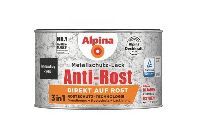 Alpina Anti Rost Hammerschlag 300 ml ca. RAL 9005 Schwarz