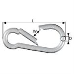  Karabinerhaken verzinkt 5x50 mm, SB-Box 2 Stück