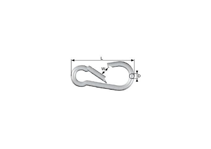  Karabinerhaken verzinkt 5x50 mm, SB-Box 2 Stück