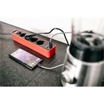 Brennenstuhl Ecolor Steckdosenleiste rot/sw 4fach +USB 1,5m H05