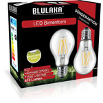 Blulaxa LED Filament Lampe A60 E27 7W 810 lm WW Doppelpack