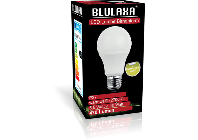 Blulaxa LED SMD Lampe A60 E27 5,5W 470 lm WW