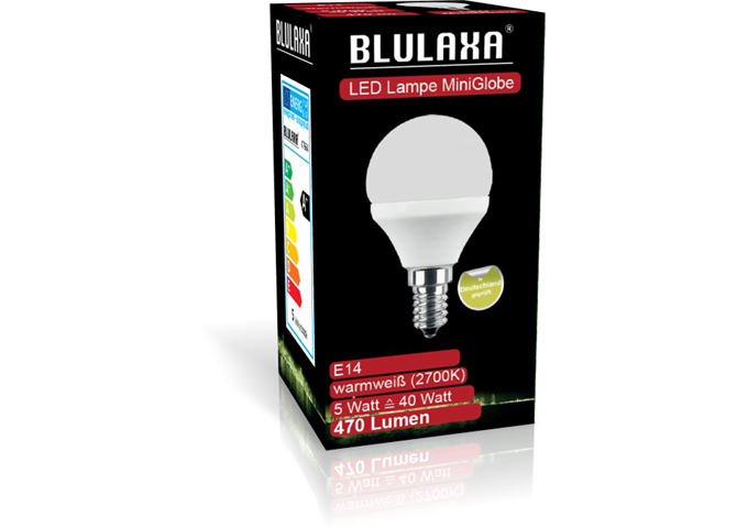 Blulaxa LED SMD Lampe G45 E14 5W 470 lm WW