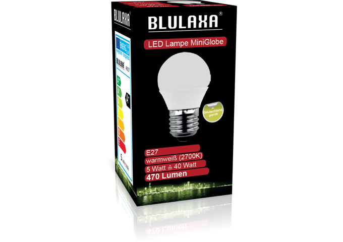 Blulaxa LED SMD Lampe G45 E27 5W 470 lm WW