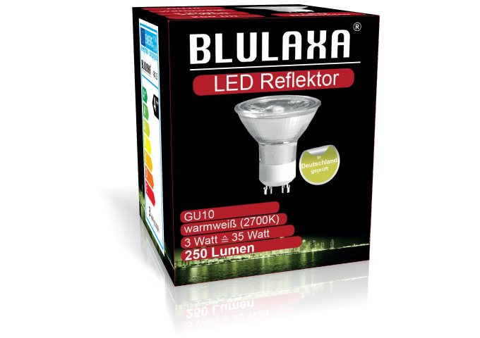 Blulaxa LED SMD Lampe PAR16 GU10 3W 250 lmWW 36