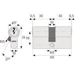  Profilzyliner E30NP 40/60 B/SB, mit5 Schlüssel